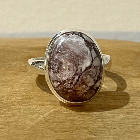 SOLID STERLING SILVER 925 WILD HORSE MAGNESITE GEMSTONE RING SIZE 8 - Picture 7 of 8